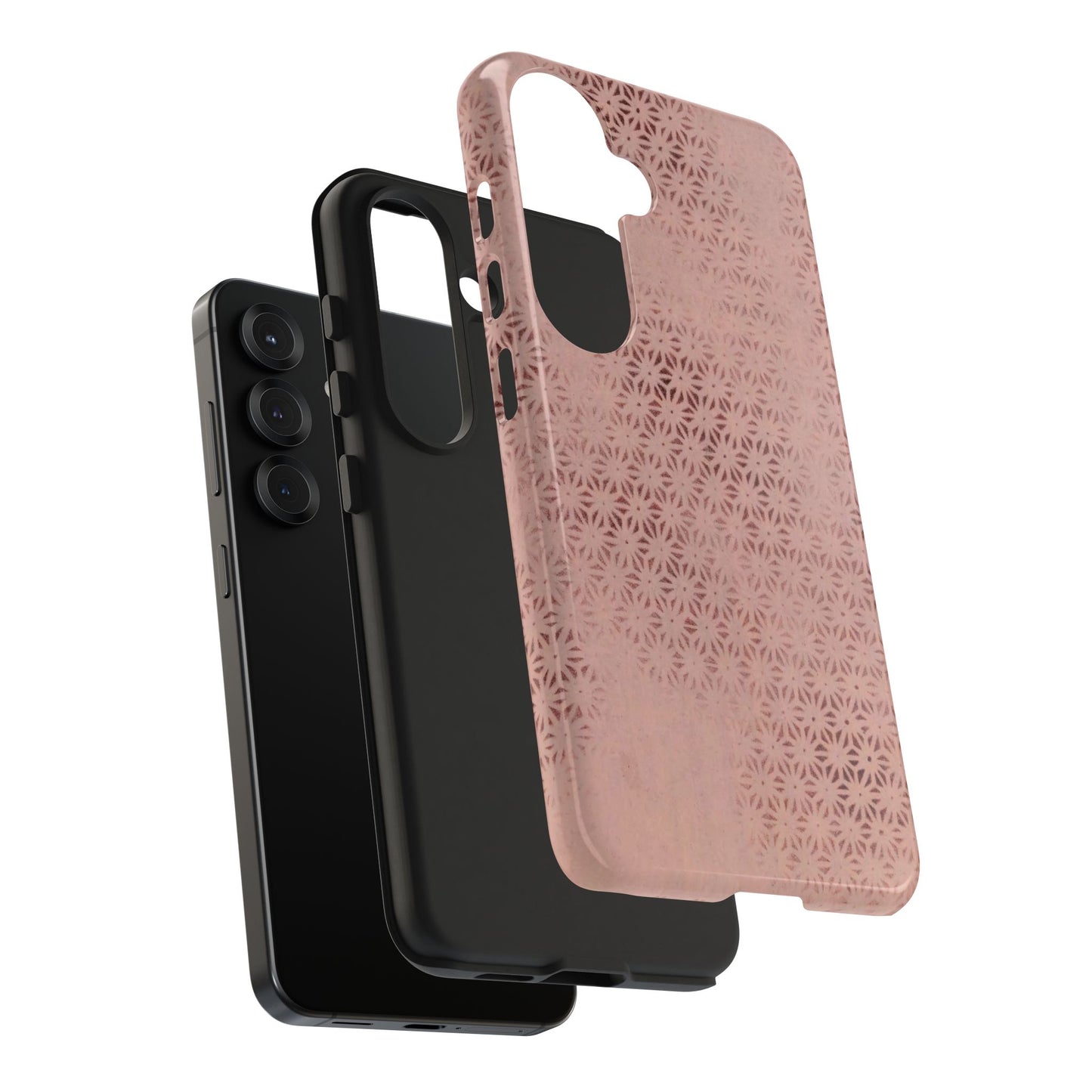 Taisho Era Pink Asanoha Phone Case | 1926 Japanese Chiyogami Art | Hemp Leaf Pattern