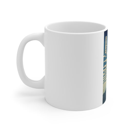 11oz Mug — Vintage Japanese Red Fuji Landscape Ceramic Coffee Cup