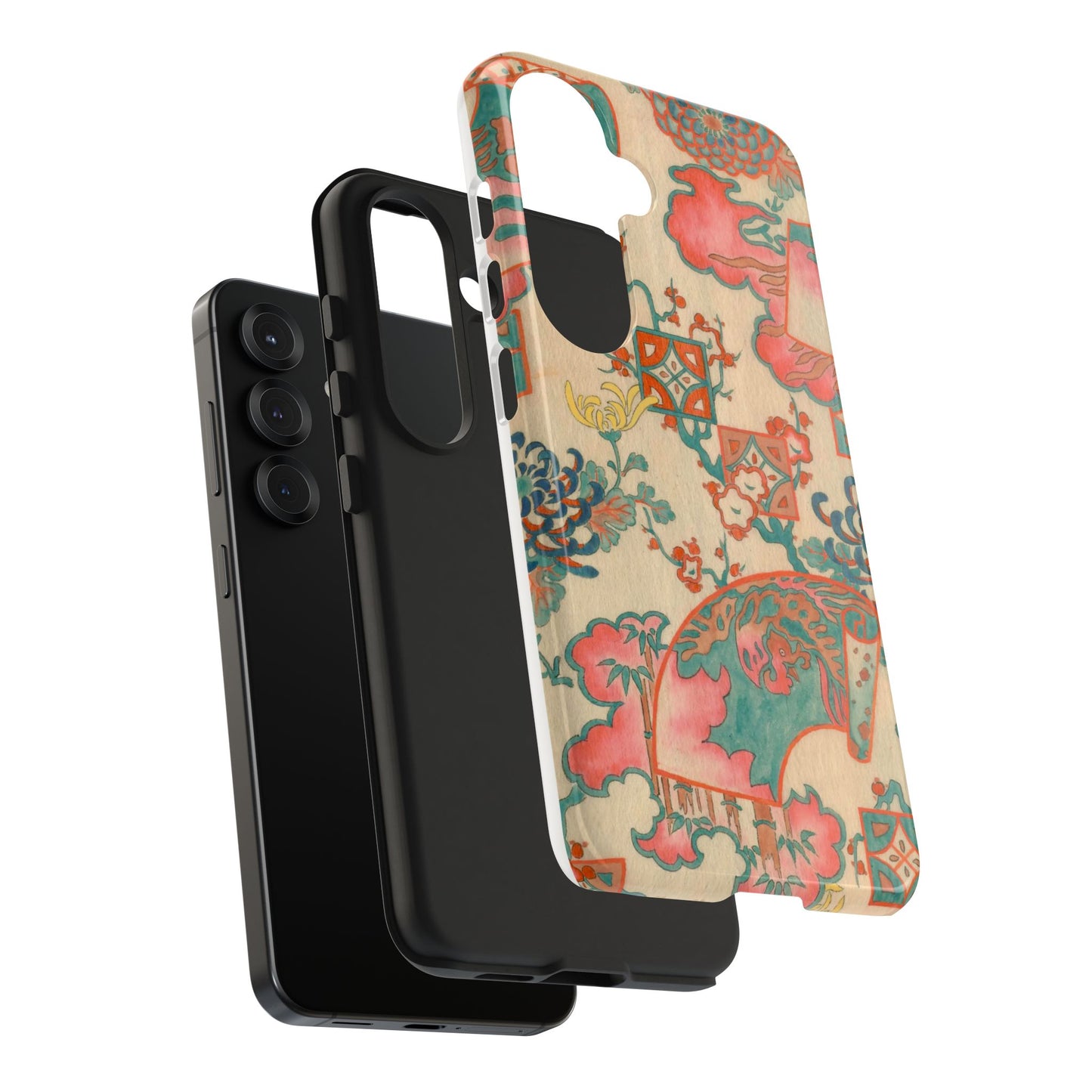 Meiji Era Fan & Chrysanthemum Phone Case | 1901 Zuan Hyakushu | Japanese Art