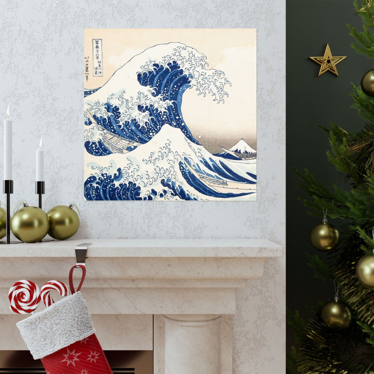 Hokusai Wave Matte Poster — The Great Wave Off Kanagawa Horizontal Print