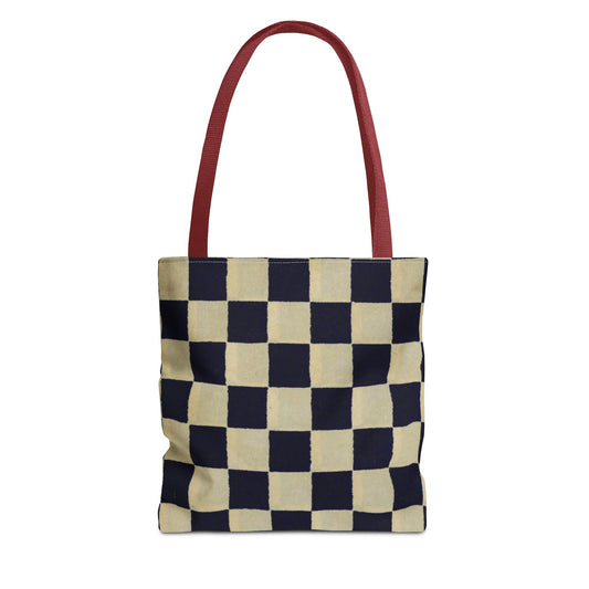 Black & White Ichimatsu Checkered Tote Bag – Japanese Traditional Pattern, Minimalist Everyday Bag