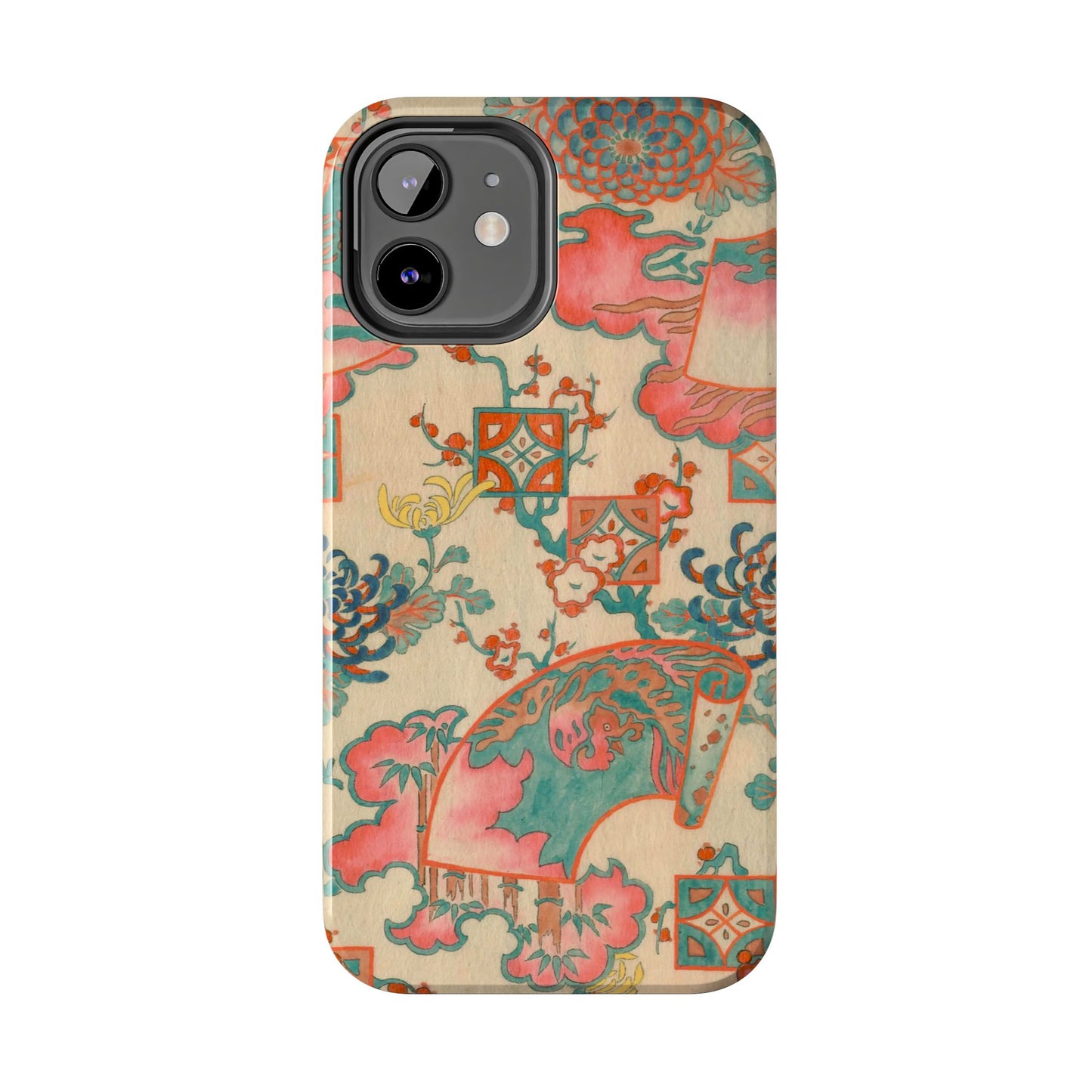 Meiji Era Fan & Chrysanthemum Phone Case | 1901 Zuan Hyakushu | Japanese Art