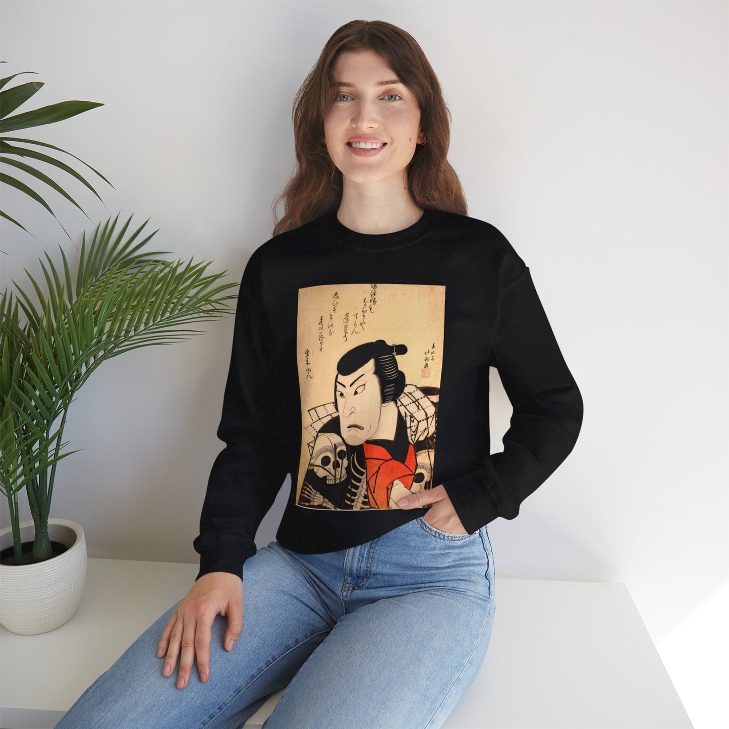 Kabuki Actor Ichikawa Sweatshirt - Vintage Japanese Ukiyo-e Unisex Crewneck