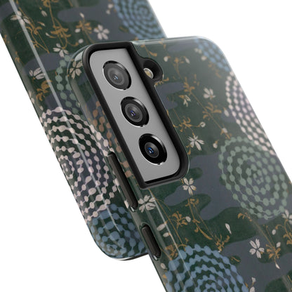 Meiji Era Uzumaki Spiral Phone Case | 1901 Zuan Hyakushu | Tokiwa Green Japanese Art