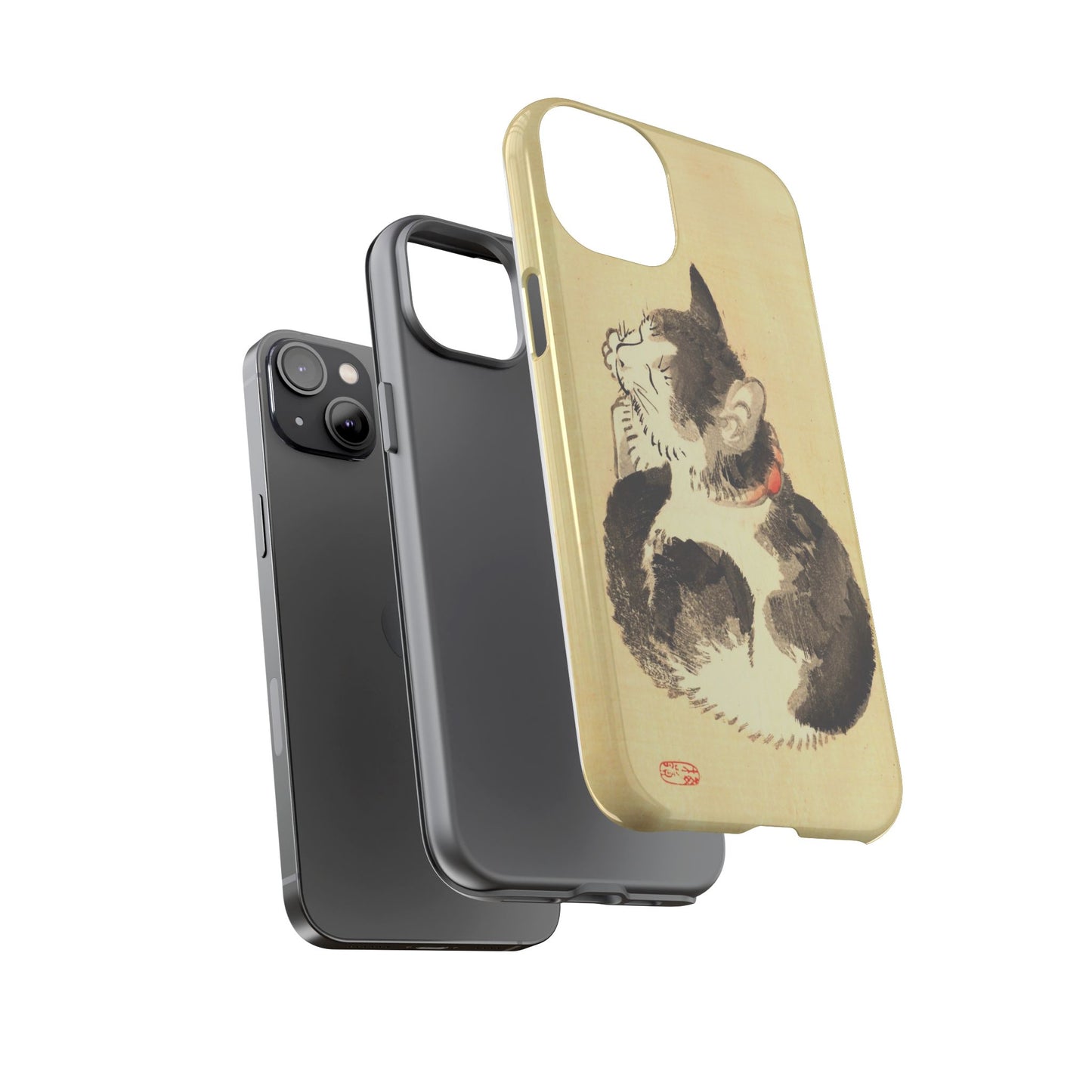 Sleeping Cat iPhone Case | Meiji Era Japanese Ink Painting | Ukiyo-e Art Phone Case | Vintage Japan Cat Gift