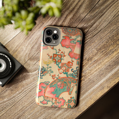 Meiji Era Fan & Chrysanthemum Phone Case | 1901 Zuan Hyakushu | Japanese Art