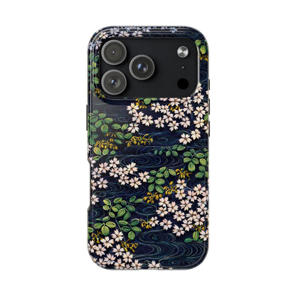 Sakura River Night Phone Case – Japanese Chiyogami Inspired Design
