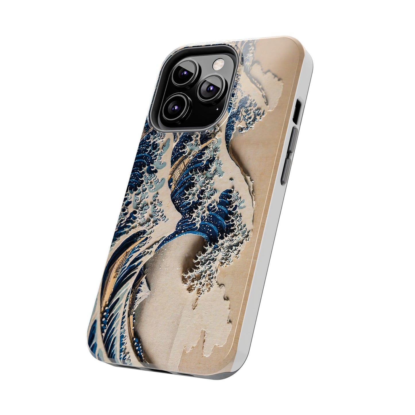 Great Wave 3D Shadow Relief Tough Phone Case – Hokusai Japanese Art