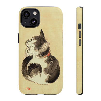 Sleeping Cat iPhone Case | Meiji Era Japanese Ink Painting | Ukiyo-e Art Phone Case | Vintage Japan Cat Gift