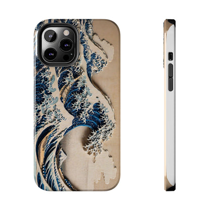 Great Wave 3D Shadow Relief Tough Phone Case – Hokusai Japanese Art