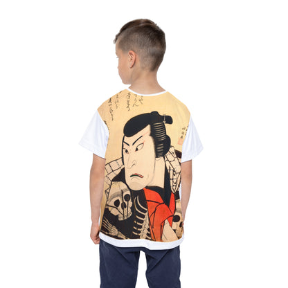 19th C. Kabuki Star Ichikawa Ebizo | Traditional Beni-Murasaki Dye | Ukiyo-e Art Kids Tee