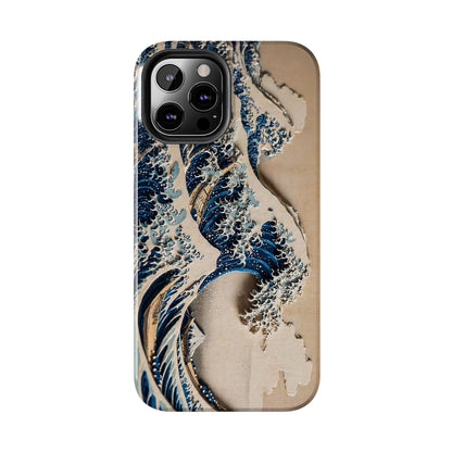 Great Wave 3D Shadow Relief Tough Phone Case – Hokusai Japanese Art