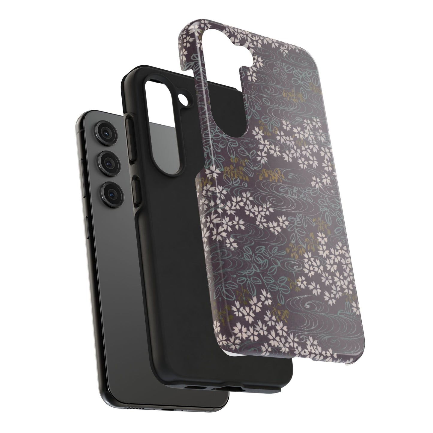 Meiji Era Sakura River Phone Case | 1901 Zuan Hyakushu | Wisteria Purple Japanese Art