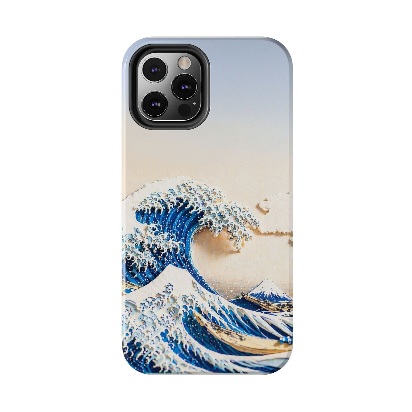 Japanese Great Wave Morning Glow Phone Case | Hokusai 3D Art | Edo Era Masterpiece