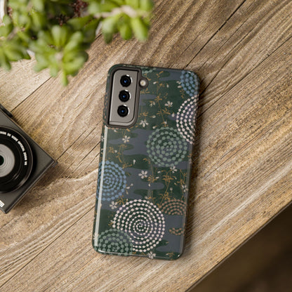 Meiji Era Uzumaki Spiral Phone Case | 1901 Zuan Hyakushu | Tokiwa Green Japanese Art