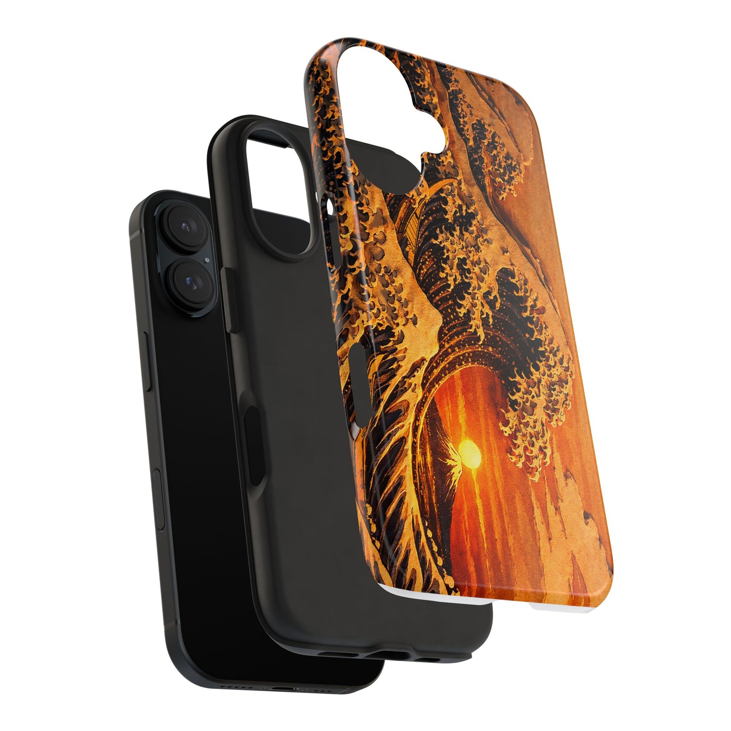 Golden Wave Tough Phone Case – Hokusai Sunset Japanese Art