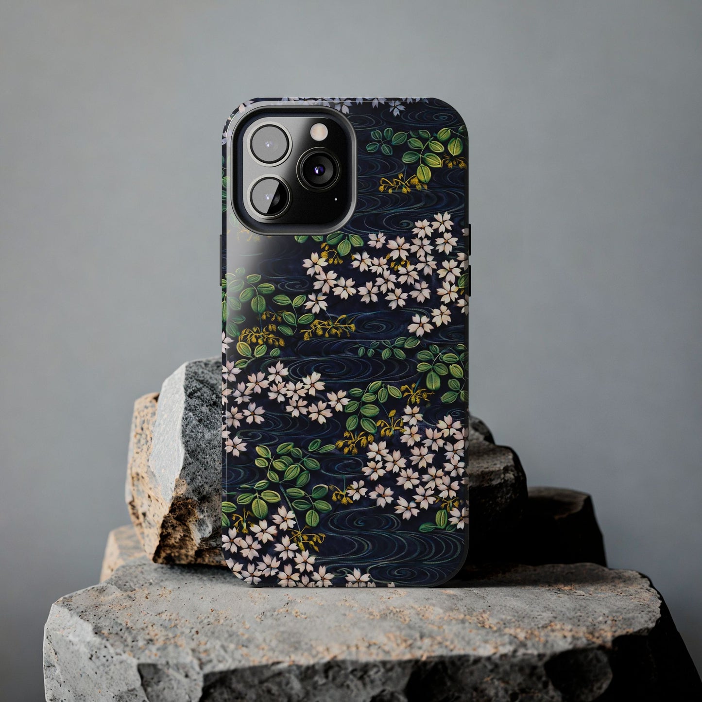 Sakura River Night Phone Case – Japanese Chiyogami Inspired Design