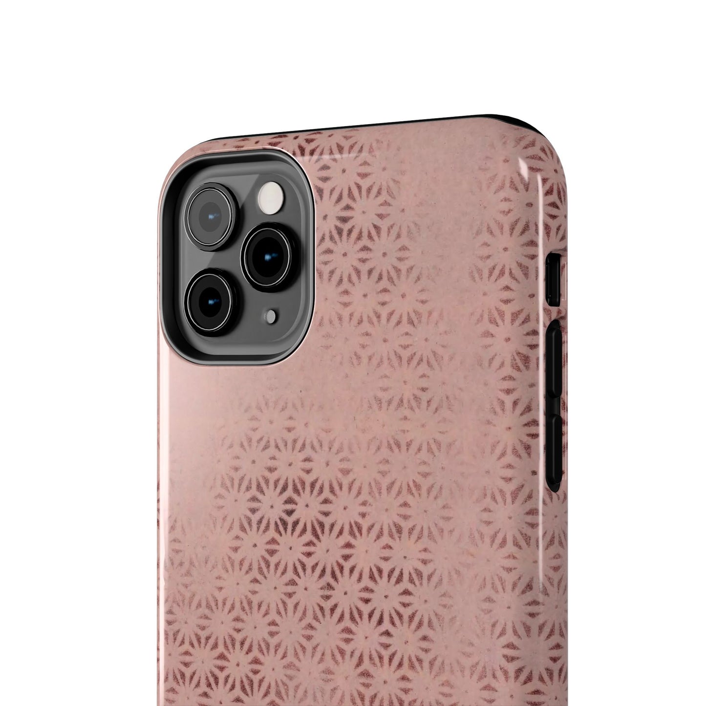 Taisho Era Pink Asanoha Phone Case | 1926 Japanese Chiyogami Art | Hemp Leaf Pattern