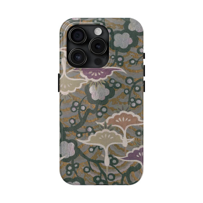 Meiji Era Dancing Cranes & Plum Phone Case | 1901 Zuan Hyakushu | Gold & Silver Japanese Art