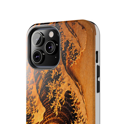 Golden Wave Tough Phone Case – Hokusai Sunset Japanese Art