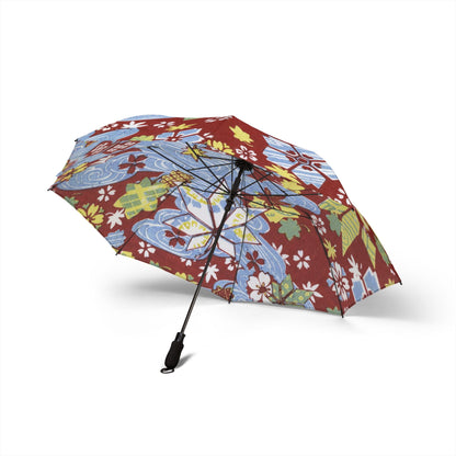 Taisho Umbrella Tales | 1926 Maple & Sakura Umbrella | Vintage Chiyogami Art