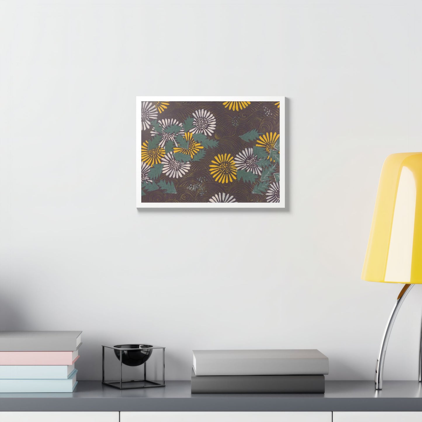 Vintage Japanese Chrysanthemum Framed Poster - 1901 Meiji Era Wall Art