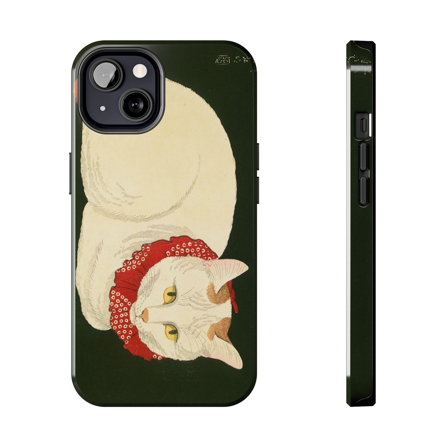 Taisho Era Lucky White Cat Phone Case | 1921 Japanese Woodblock Art | Zen Cat Design