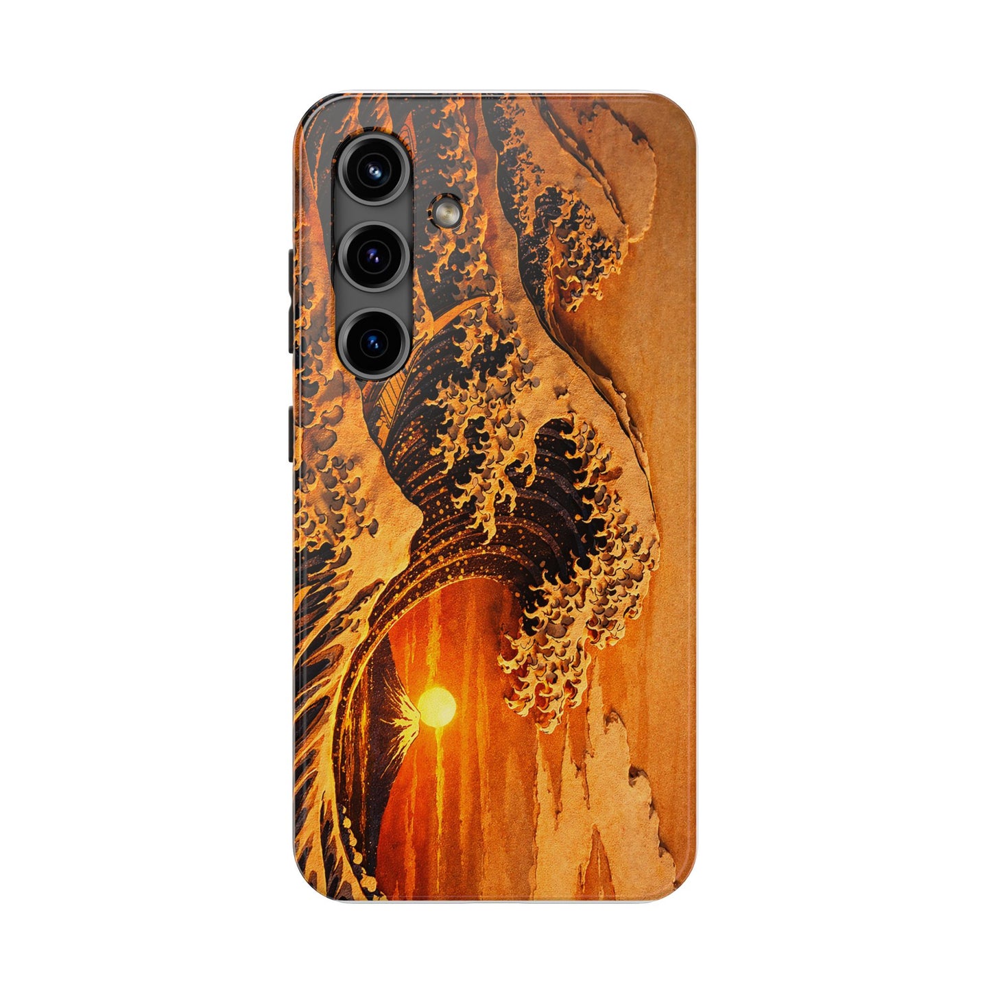 Golden Wave Tough Phone Case – Hokusai Sunset Japanese Art