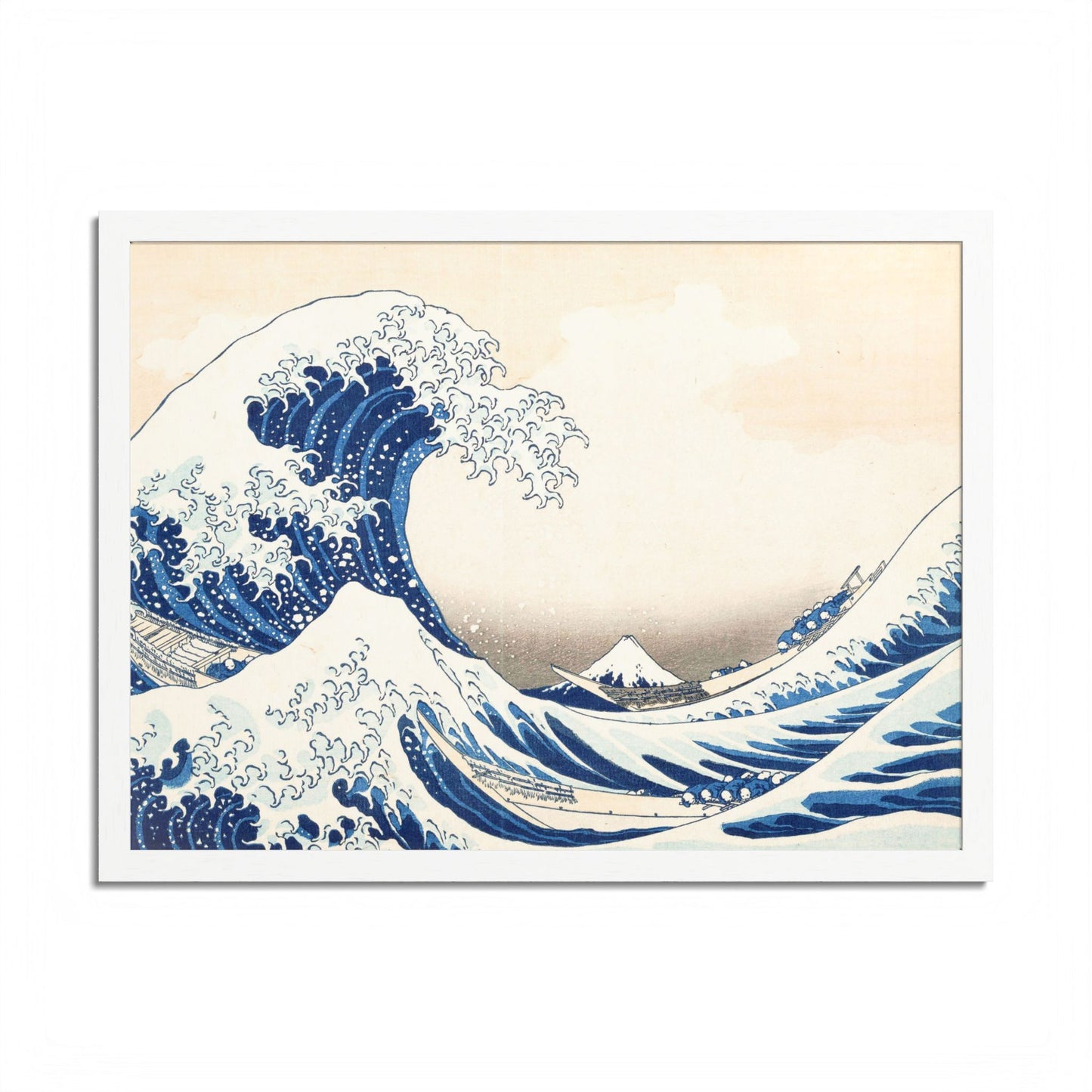 The Great Wave off Kanagawa – Katsushika Hokusai |  Japanese Ukiyo-e Fine Art Framed Poster |  Vintage Wall Art Print