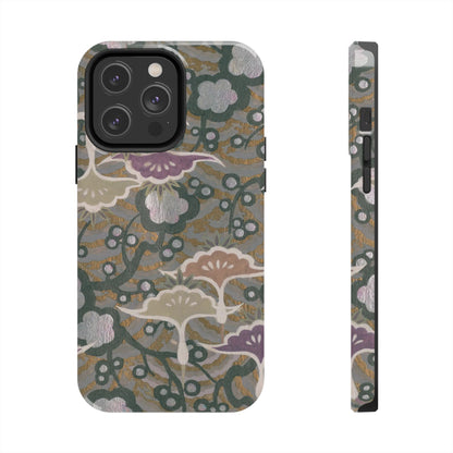 Meiji Era Dancing Cranes & Plum Phone Case | 1901 Zuan Hyakushu | Gold & Silver Japanese Art