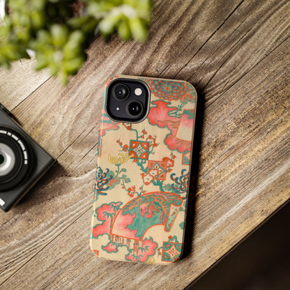 Meiji Era Fan & Chrysanthemum Phone Case | 1901 Zuan Hyakushu | Japanese Art