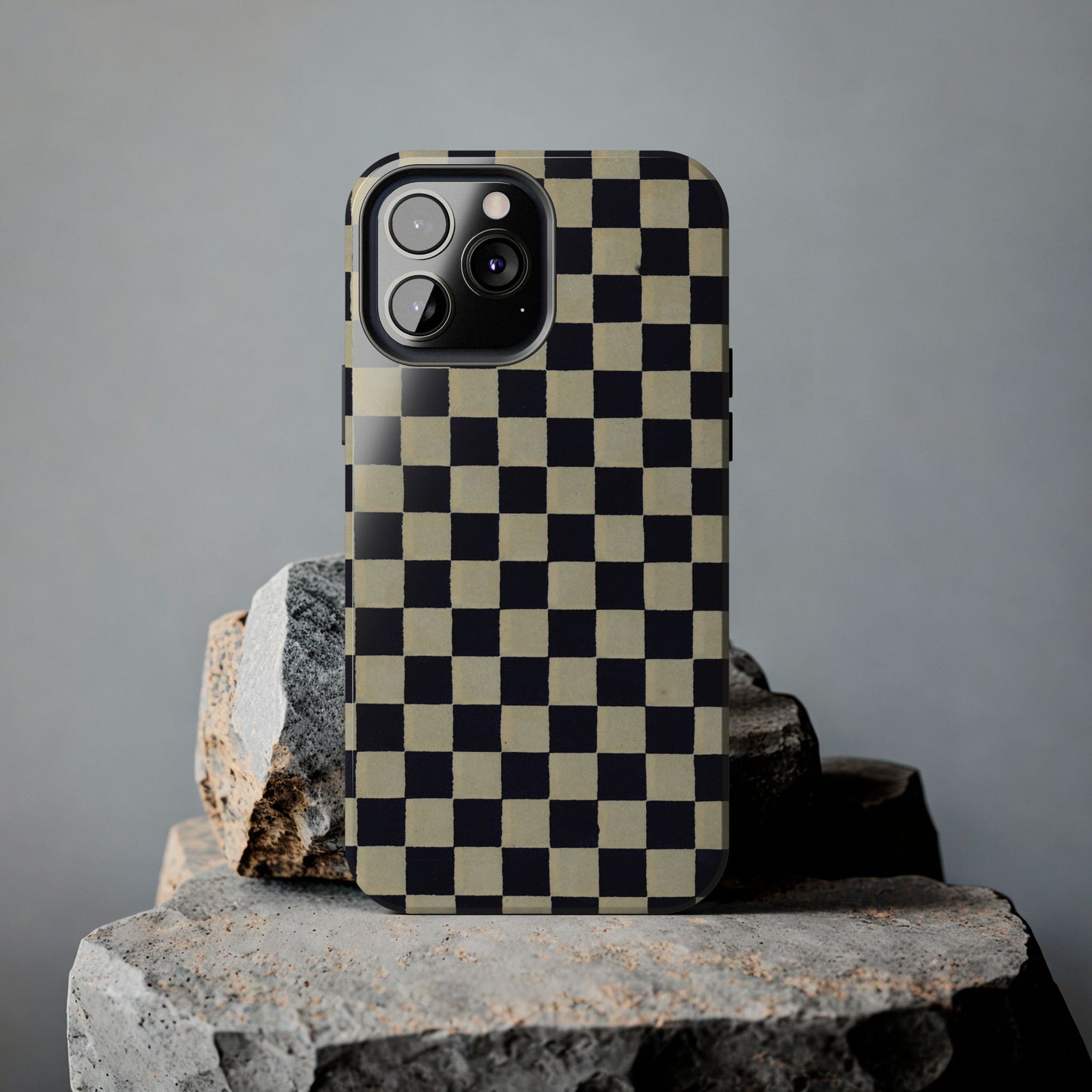 Ichimatsu Check Phone Case | Japanese Chiyogami Art | Taisho Modern Design 1926