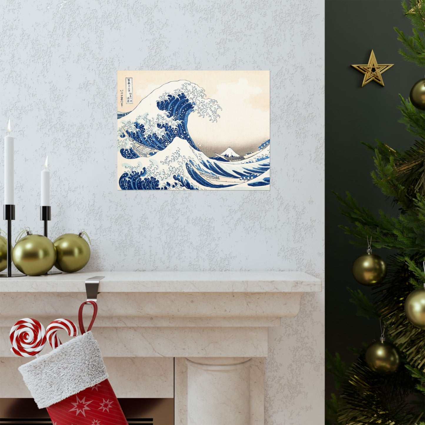 Hokusai Wave Matte Poster — The Great Wave Off Kanagawa Horizontal Print