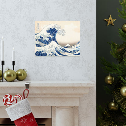 Hokusai Wave Matte Poster — The Great Wave Off Kanagawa Horizontal Print