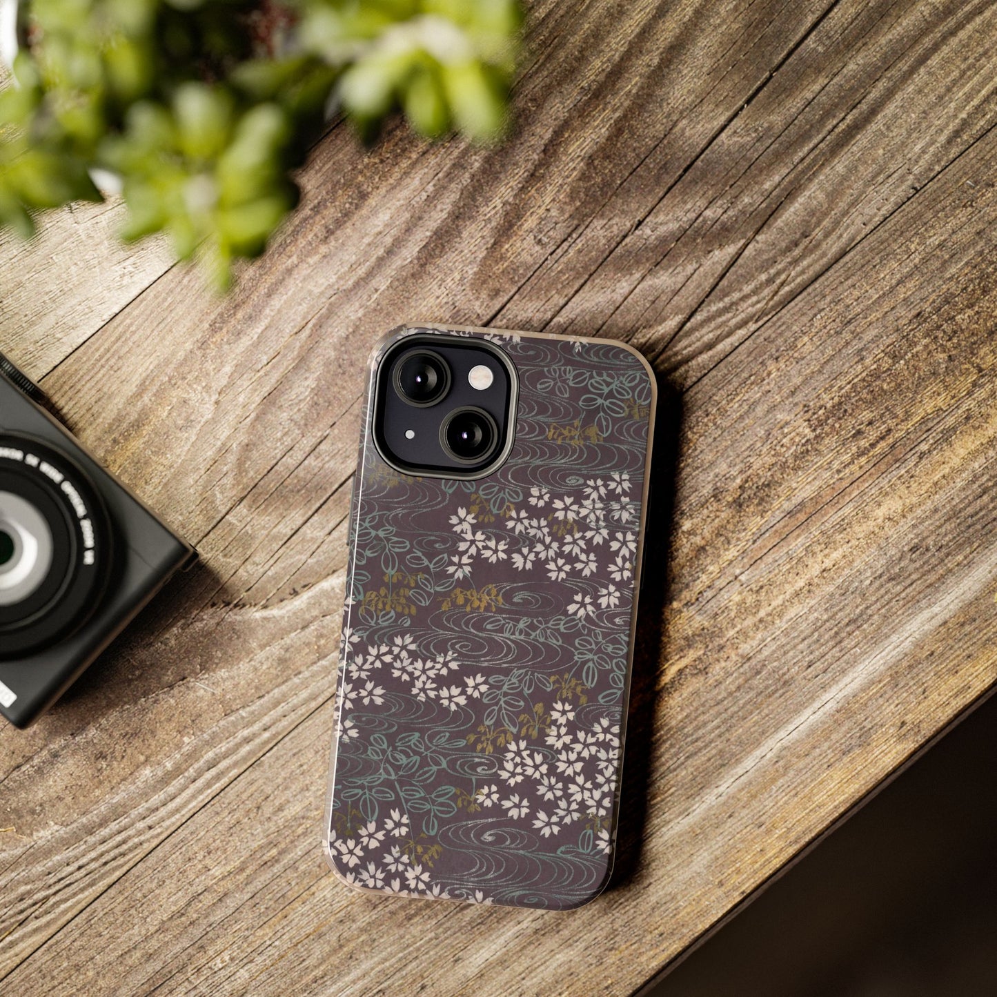 Meiji Era Sakura River Phone Case | 1901 Zuan Hyakushu | Wisteria Purple Japanese Art