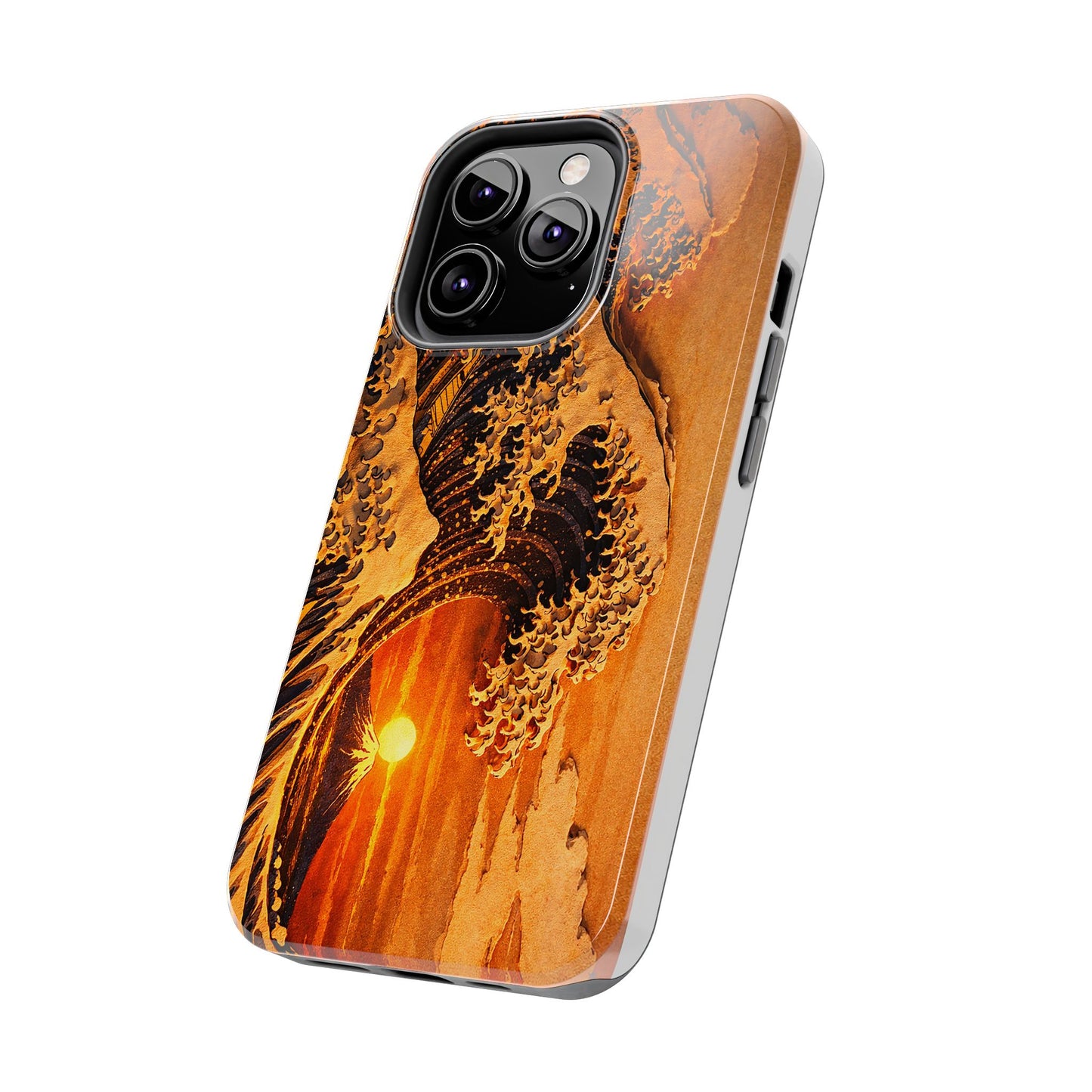 Golden Wave Tough Phone Case – Hokusai Sunset Japanese Art