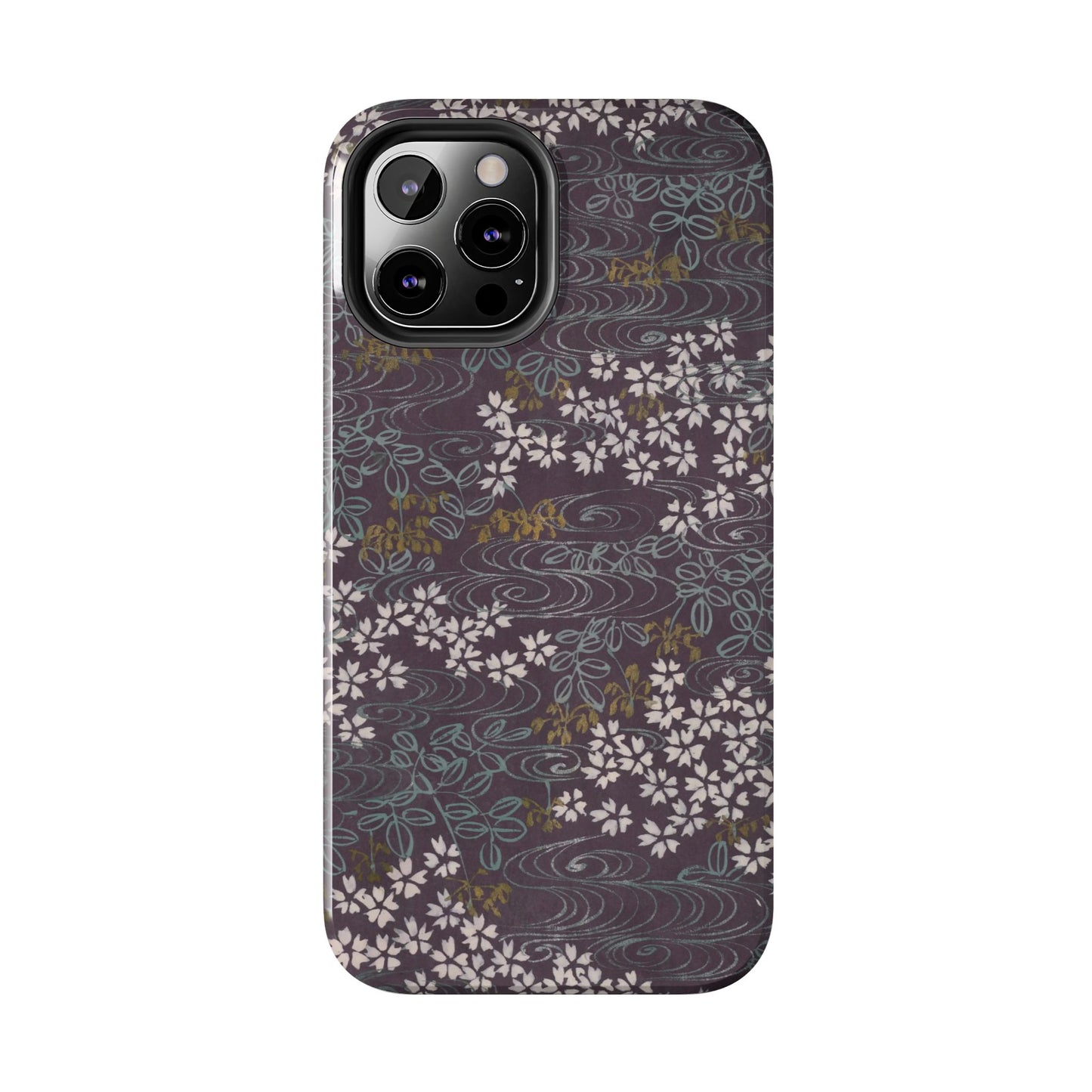 Meiji Era Sakura River Phone Case | 1901 Zuan Hyakushu | Wisteria Purple Japanese Art