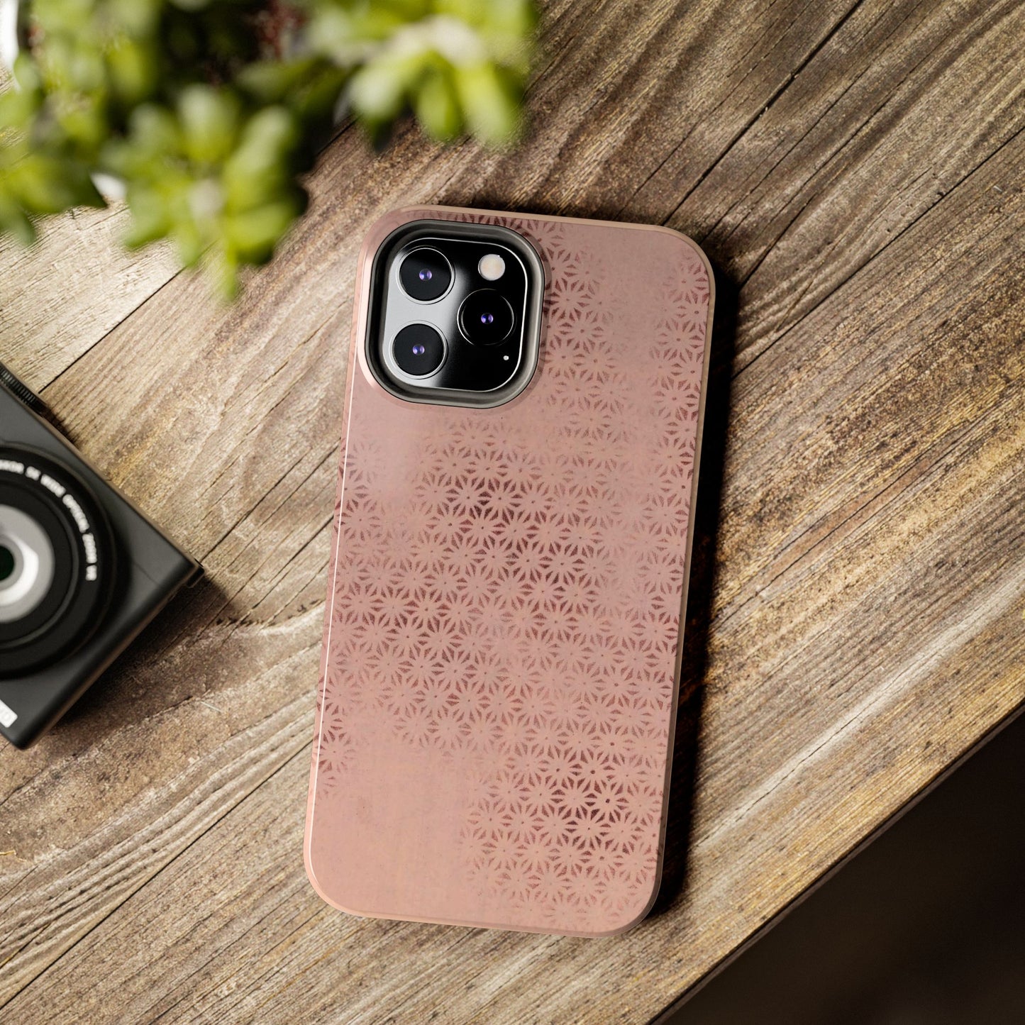 Taisho Era Pink Asanoha Phone Case | 1926 Japanese Chiyogami Art | Hemp Leaf Pattern