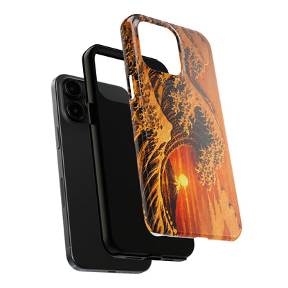 Golden Wave Tough Phone Case – Hokusai Sunset Japanese Art