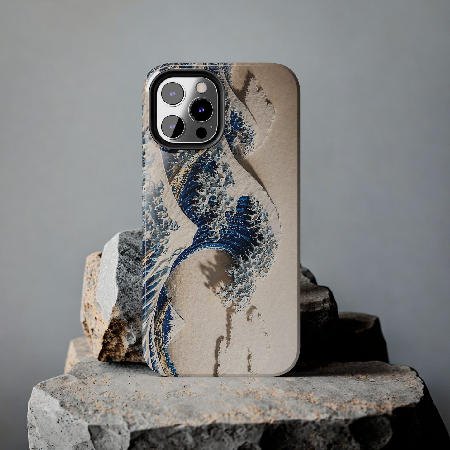 Great Wave 3D Embossed Tough Phone Case – Hokusai Japanese Art