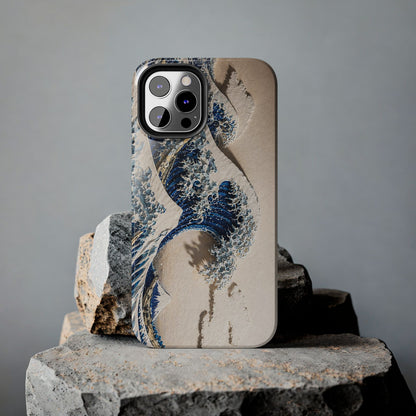 Great Wave 3D Embossed Tough Phone Case – Hokusai Japanese Art
