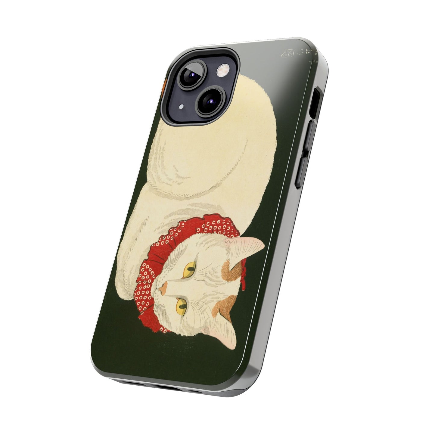 Taisho Era Lucky White Cat Phone Case | 1921 Japanese Woodblock Art | Zen Cat Design