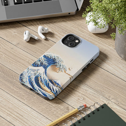 Japanese Great Wave Morning Glow Phone Case | Hokusai 3D Art | Edo Era Masterpiece