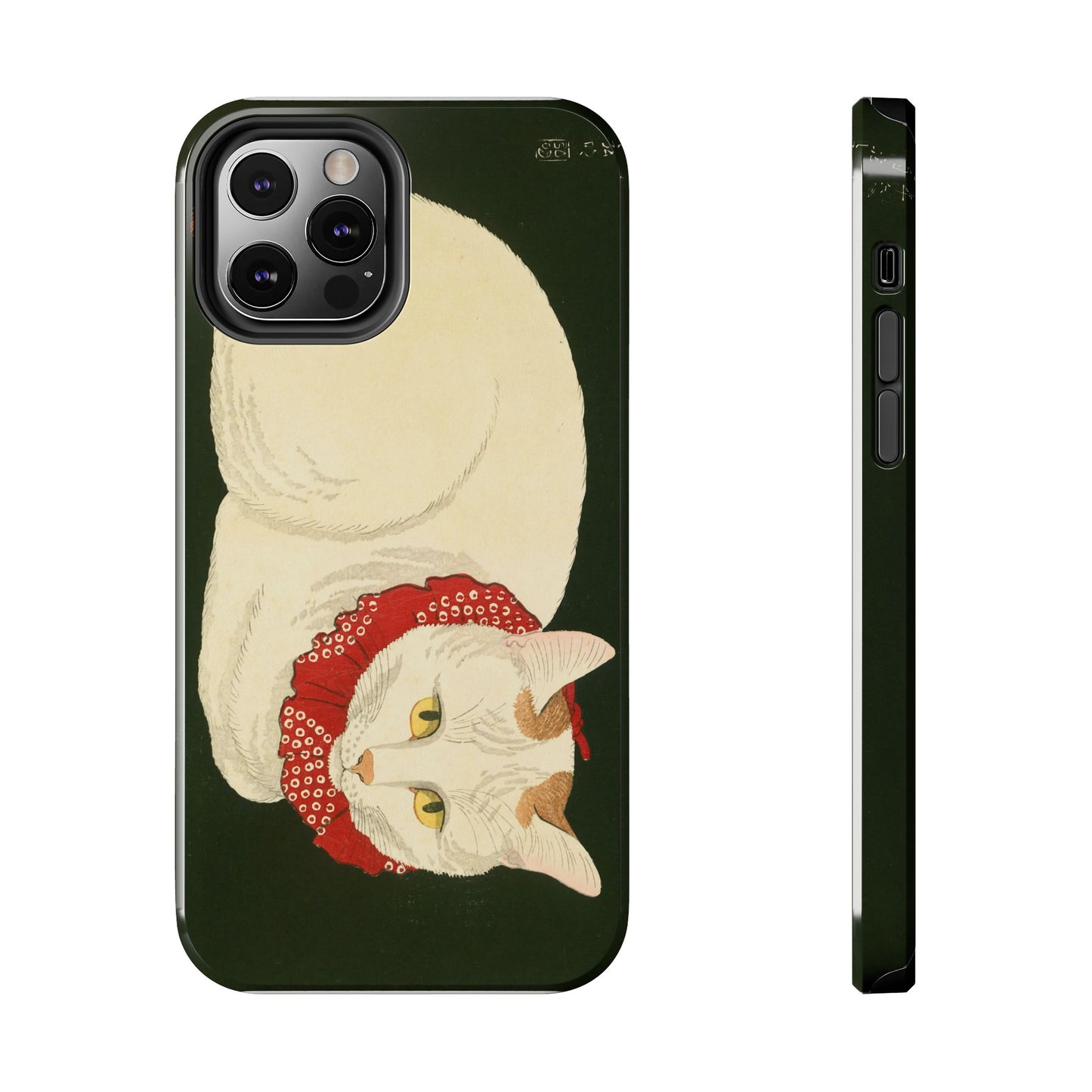 Taisho Era Lucky White Cat Phone Case | 1921 Japanese Woodblock Art | Zen Cat Design