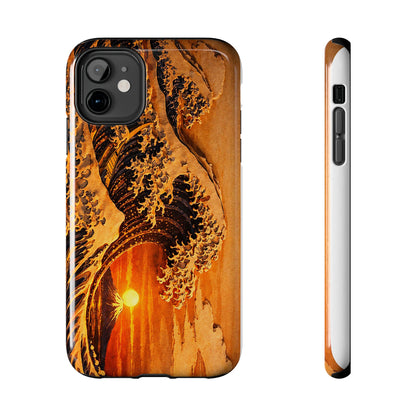 Golden Wave Tough Phone Case – Hokusai Sunset Japanese Art