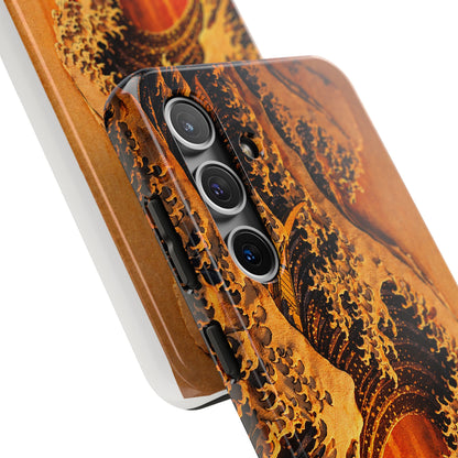 Golden Wave Tough Phone Case – Hokusai Sunset Japanese Art