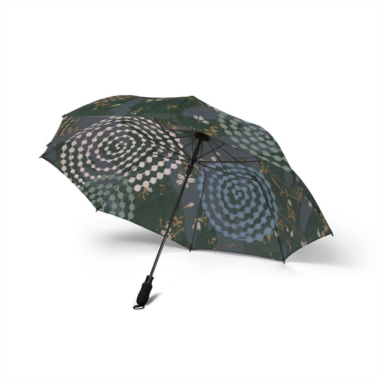 19th C. Archive "Zuan Hyakushu" Spiral Umbrella | Meiji Japanese Art 1901 | Tokiwa Green