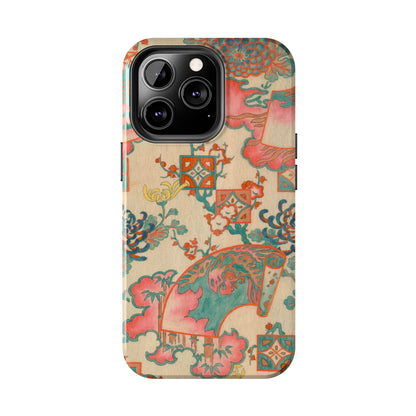Meiji Era Fan & Chrysanthemum Phone Case | 1901 Zuan Hyakushu | Japanese Art