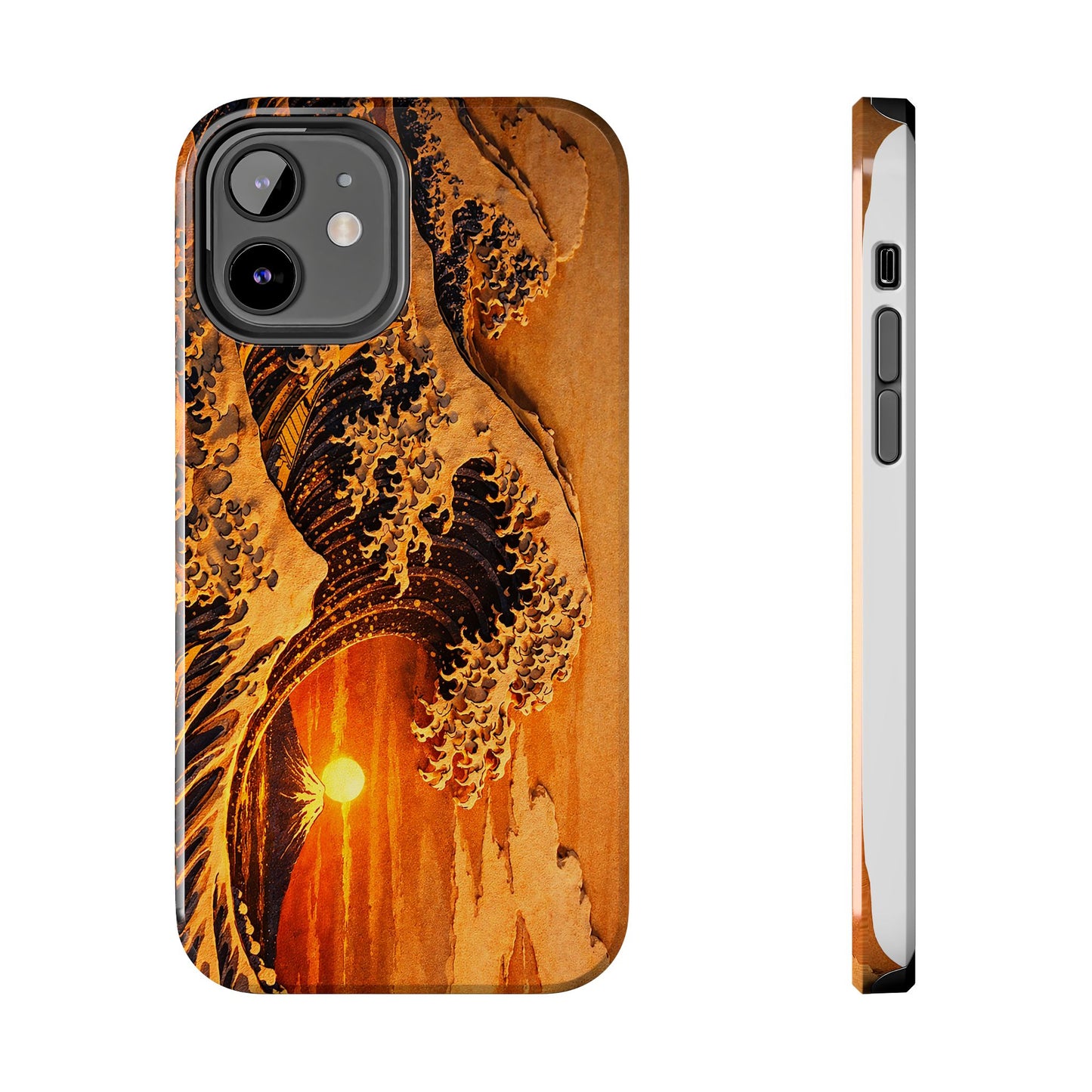 Golden Wave Tough Phone Case – Hokusai Sunset Japanese Art
