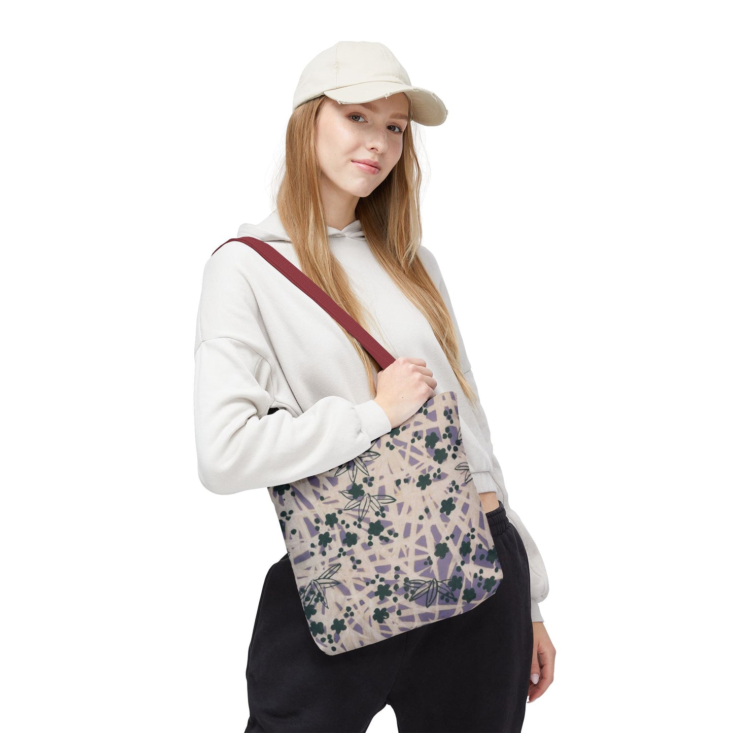 Meiji Era Bamboo & Flower Tote Bag | 1901 Zuan Hyakushu | Purple & Green Japanese Art